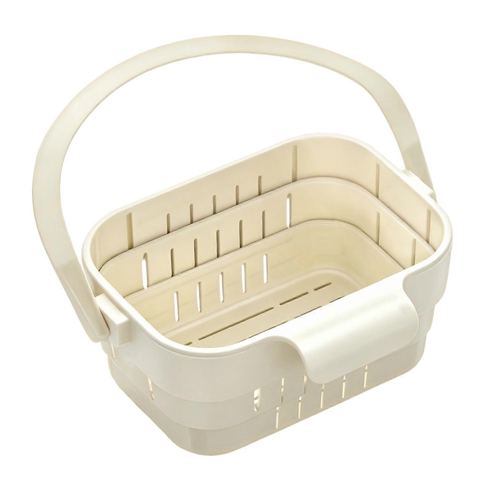 Foldable Sink Drain Basket Kitchen Colander Folding Strainer Adjustable Fruit Vegetable Filter Over Sink