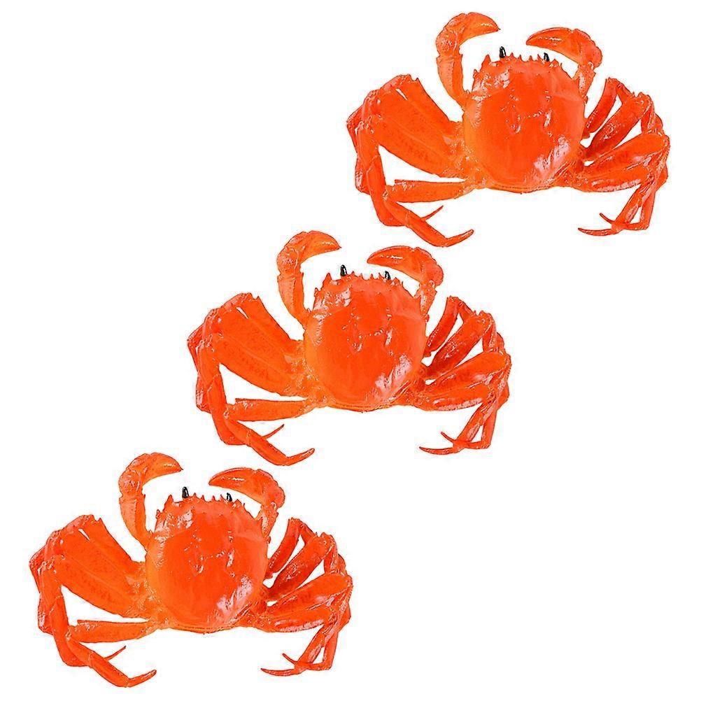 Educational Crab Model for Decoration 3Pcs Realistic Simulation Set