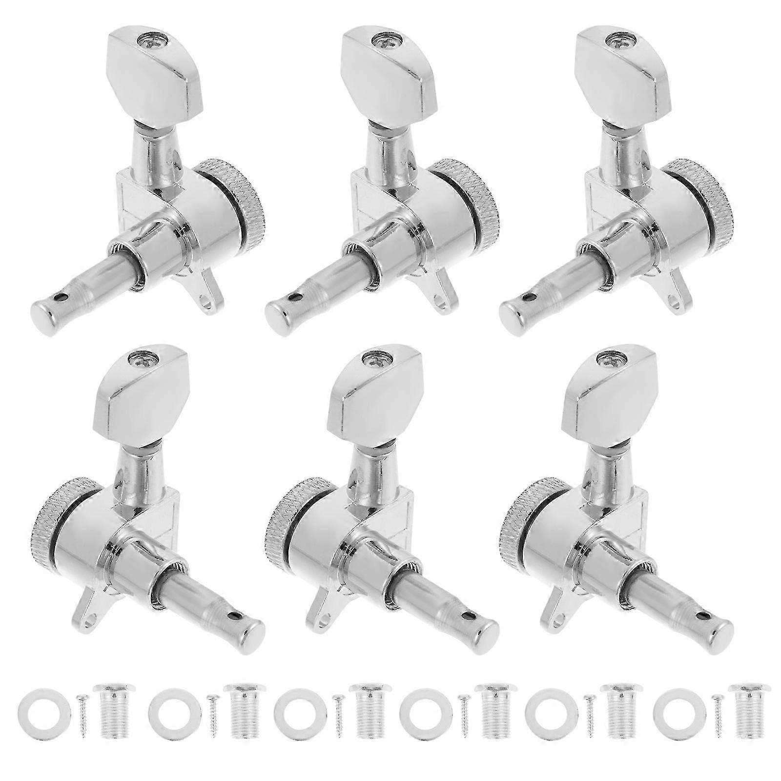 6pcs String Locking Function Tuners Fully-enclosed Acoustic Guitar Tuning Tuners