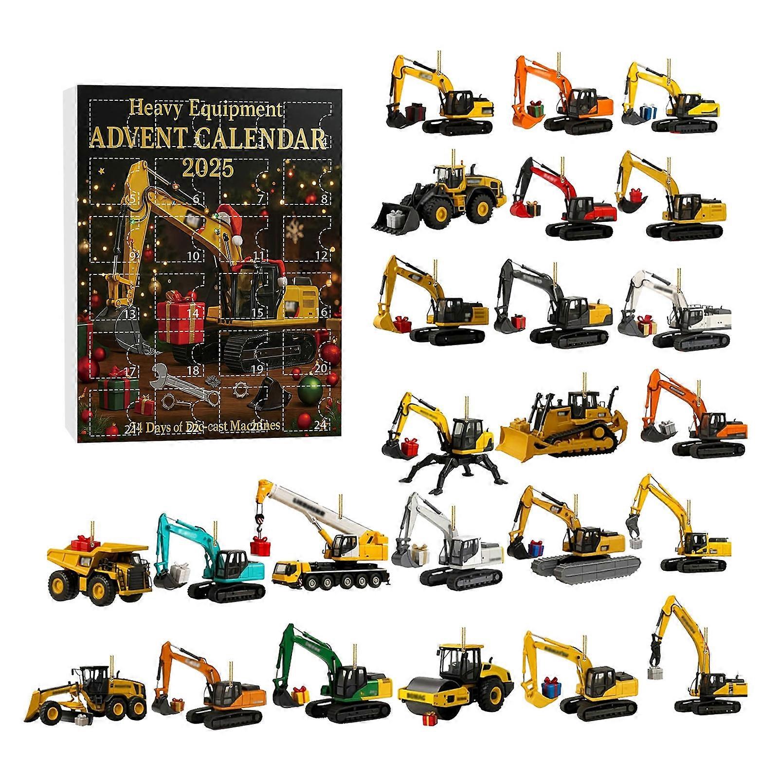 Christmas Countdown Advent Calendar with Excavator Theme