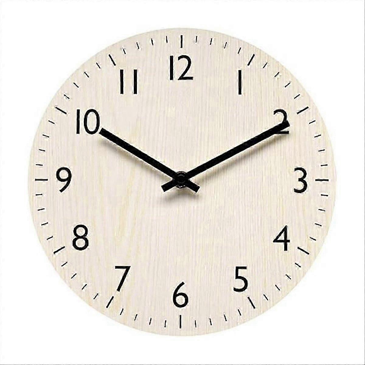 Wall Clock Light Wood Grain Clocks Simple-Design Clock