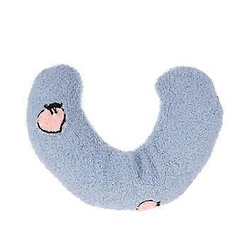 Plush Blue Pet Neck Pillow for Comfortable U-Shaped Sleeping
