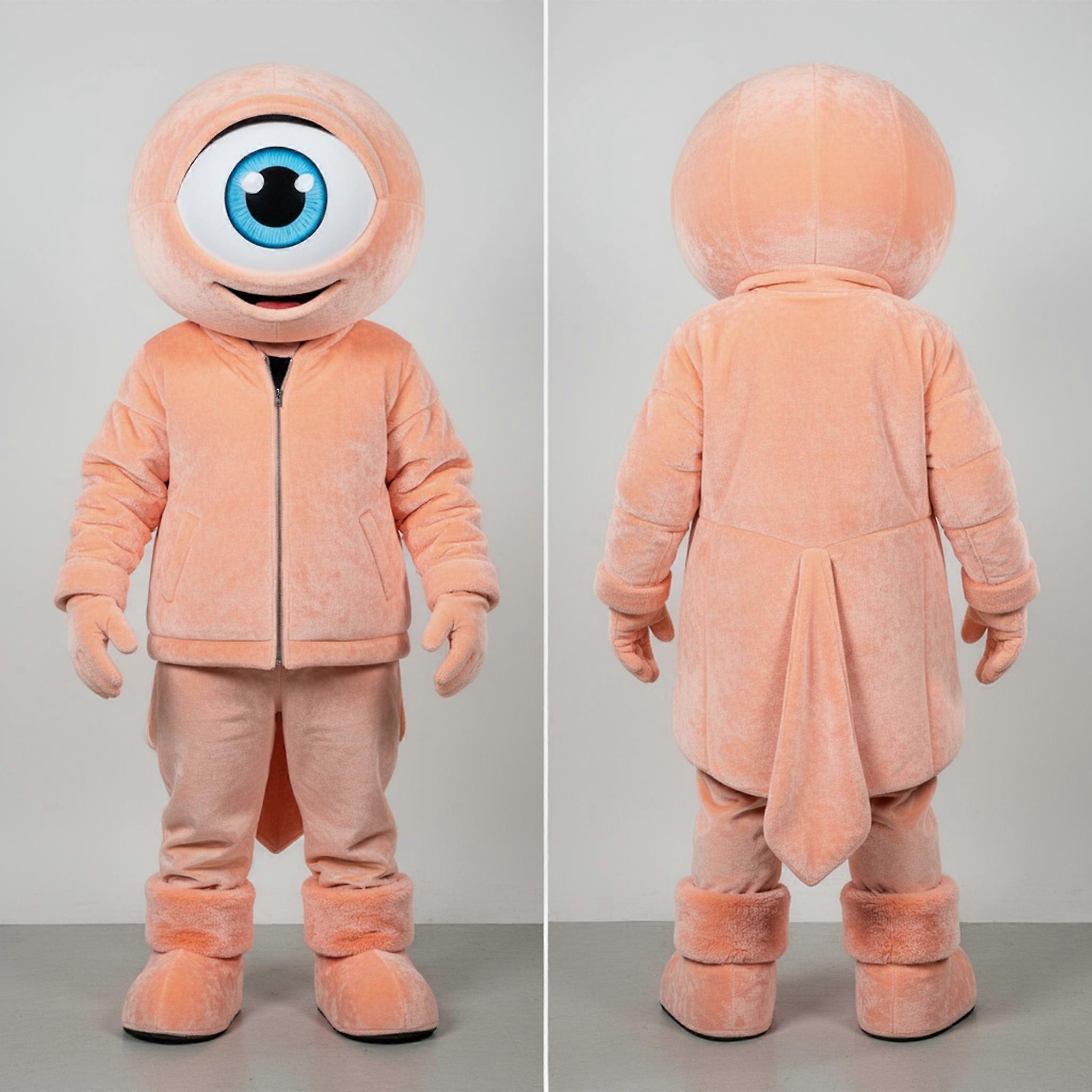 MASTICOT Peach Vibrant One Eyed Cyclops Mascot