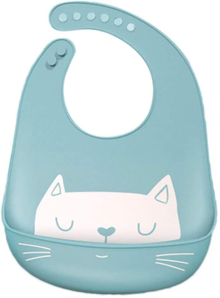 Soft Silicone Babbib. Adjustable Plastic Recuperative Bib - Cute Cat. Child
