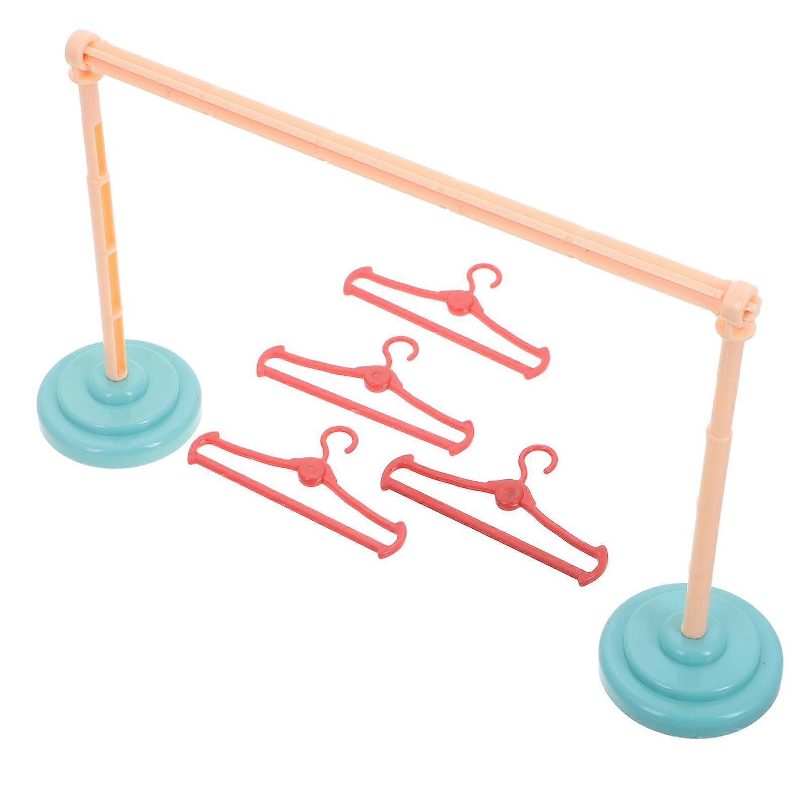 Doll Clothes Rack for Dollhouse 4Set Storage