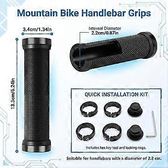 Bike Handlebar Grips with Aluminum Lock Non-Slip Bicycle Handle Grip, 22mm