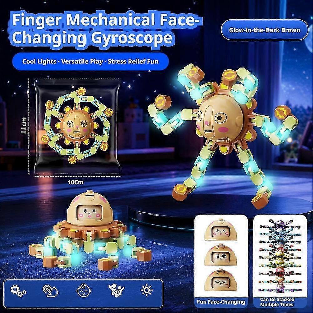 Transformerbart Fidget-legetøj - Selvlysende robotspinner til børn