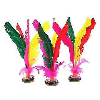 10pcs Colorful Feather Kick Shuttlecock Chinese Jianzi Goose Feather Rubber Foot Kicking Shuttlecock for Outdoor Sports Fitness(Random Colors)