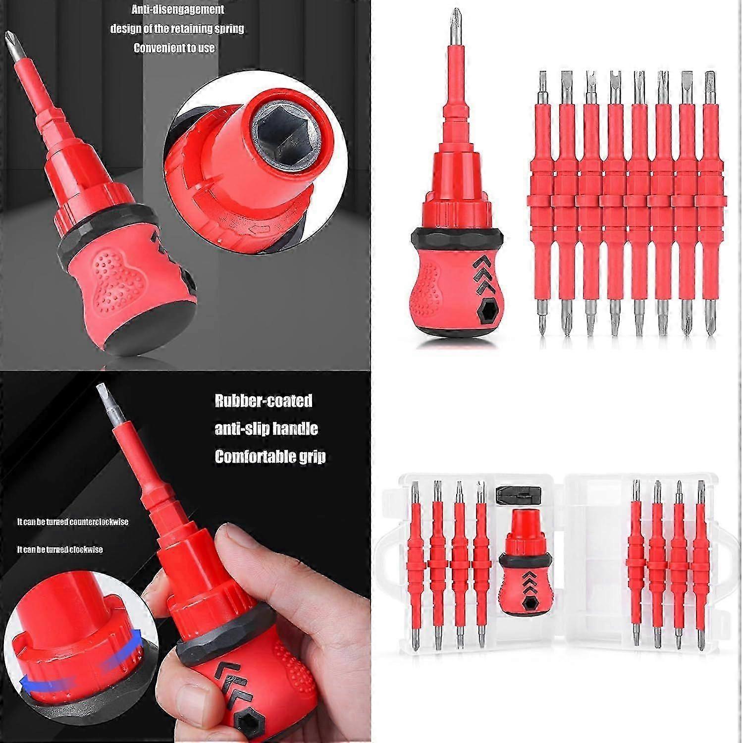 18-in-1 Multifunctional Screwdriver Kit for Household Use, Features Sturdy Double-Headed Construction with Interchangeable Screwdriver Bits