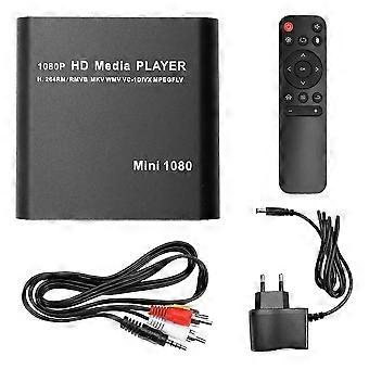 Lettore multimediale HDD MKV H.264 Full HD 1080P Lettore multimediale USB con supporto SD Media TV Box RMVB WMV Lettore HDD SPINA UE fzjd