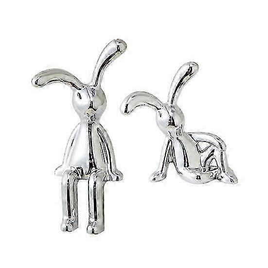 UV Plated Sitting Rabbit Figurine Set