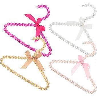 Plastic Pet Clothes Hanger with 4Pcs Pearl Hangers for Clothes Drying
