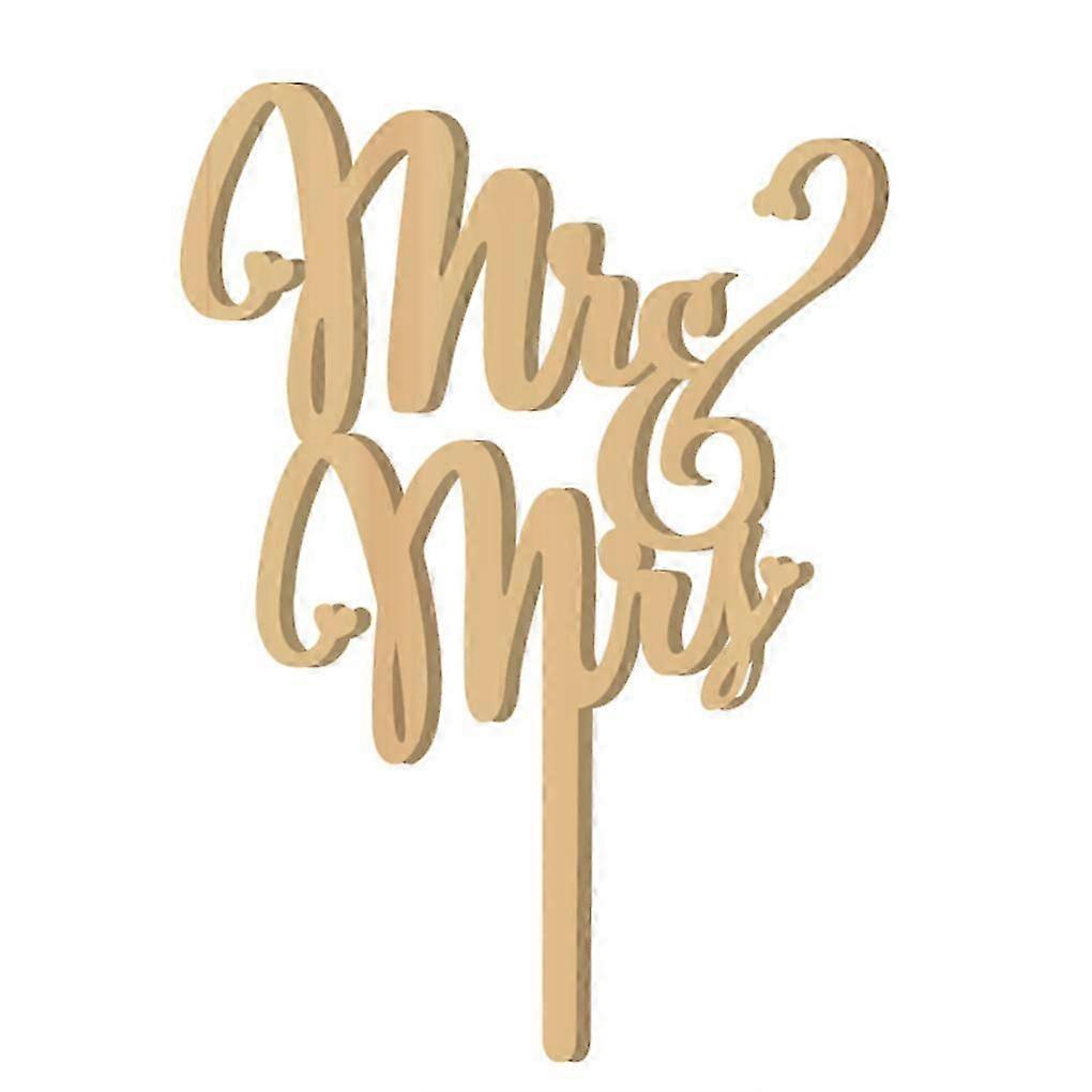 Rustic Mr & Mrs Wood Cake Topper