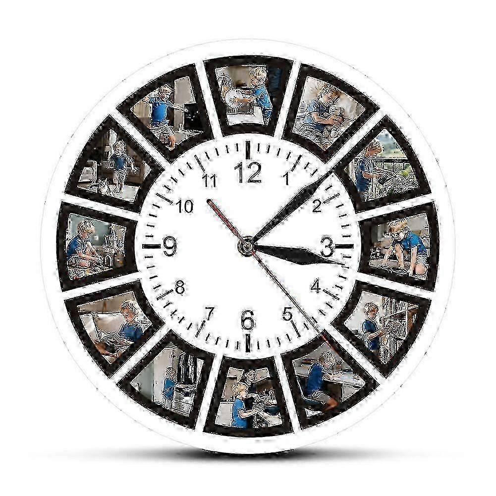 Custom Photo Collage Wall Clock 30cm