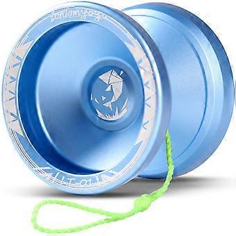 Professional Unresponsive Metal Yoyo with 5 Strings and Glove, Durable Design for Beginners and Advanced Players (Blue)