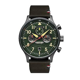 Hawker Hurricane Japanska Automatisk Analog Män Titta med AV-4072-02 Cowskin Armband