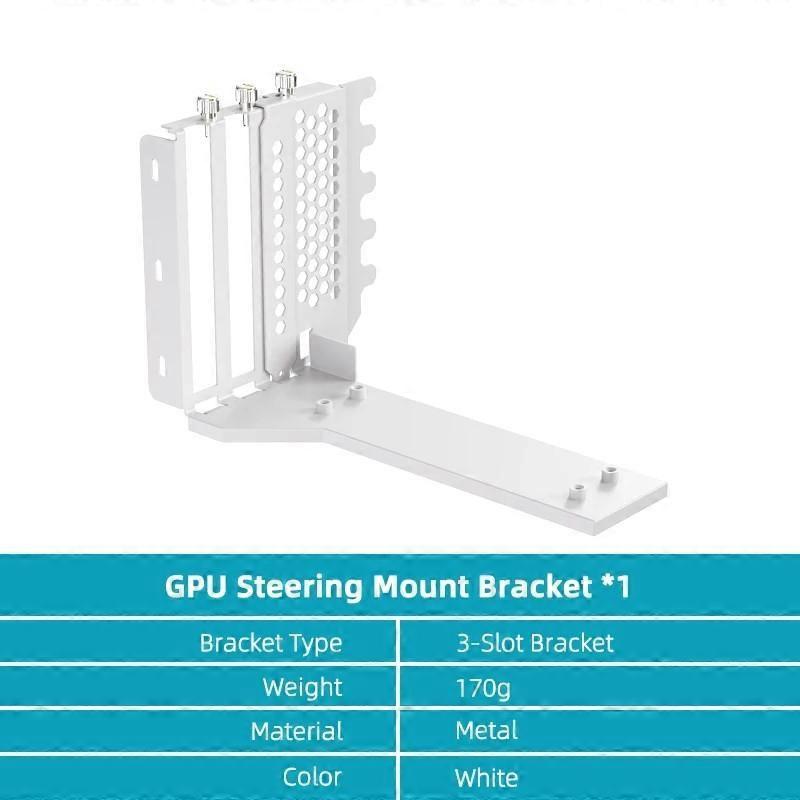 GPU Vertical Mounting Bracket Kit, PCIe 4.0/3.0 X16 Riser Cable 200mm, Graphics Card Steering Mounting Bracket
