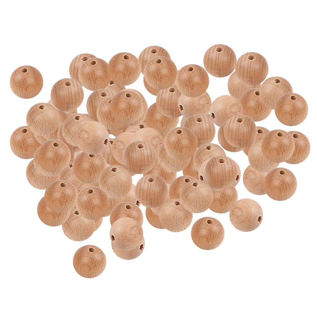 100Pcs Wooden Round Beads Loose 20mm