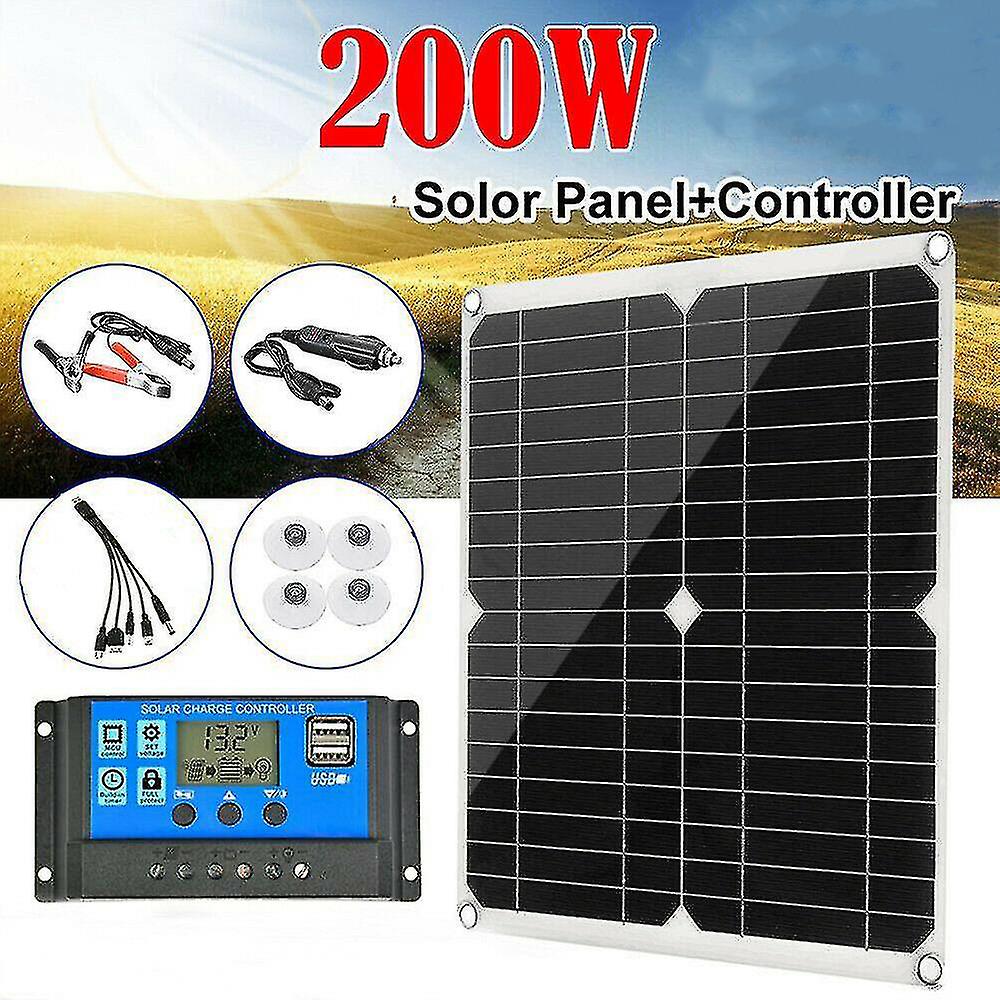 200W الشمسية لوحة كيت 80a 12V شاحن البطارية تحكم قافلة قارب في الهواء الطلق محطة عربة