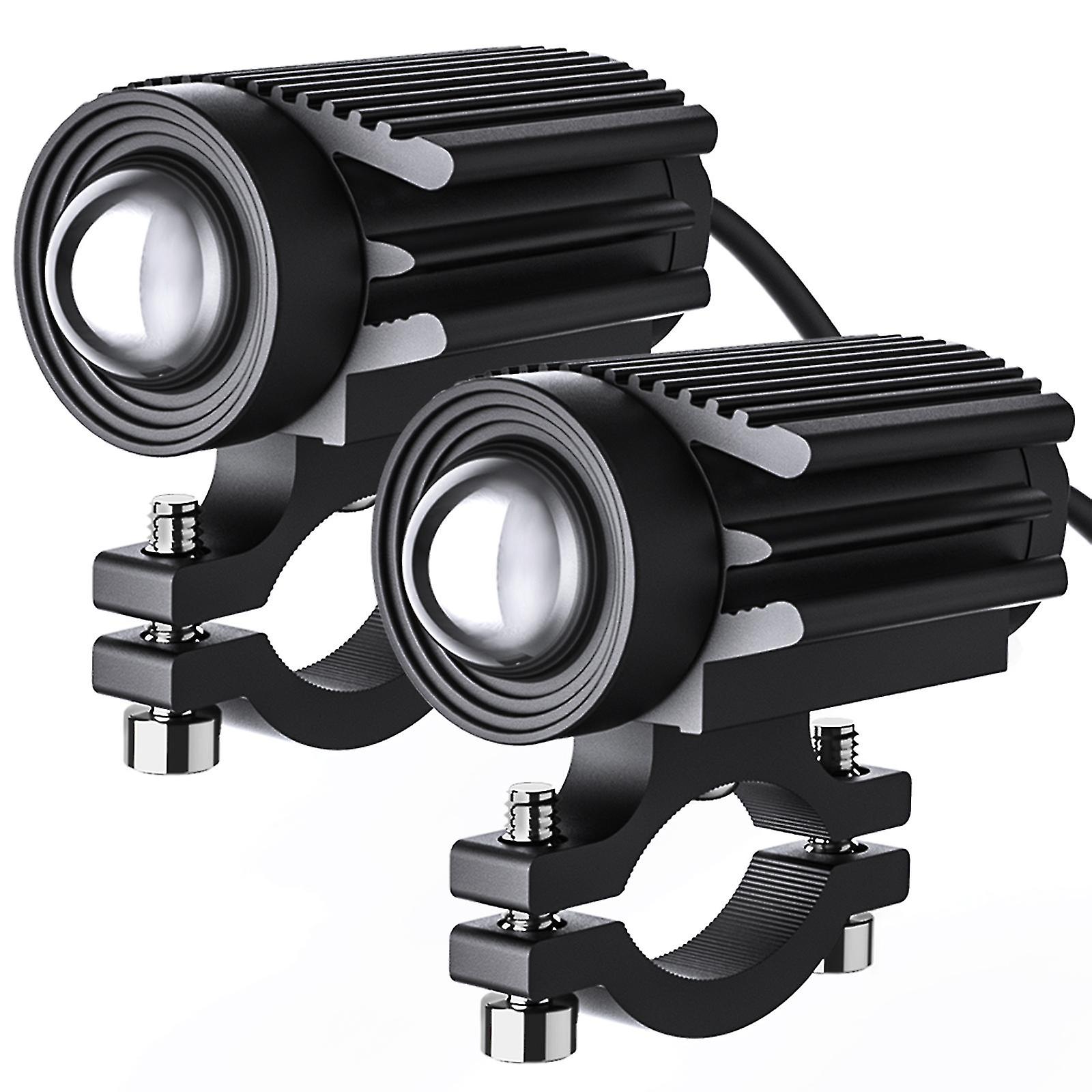 2pcs οδηγημένα οδηγικά φώτα μοτοσικλετών 12000lm τρίχρωμα μίνι προβολείς φώτα ομίχλης 60w 6000k