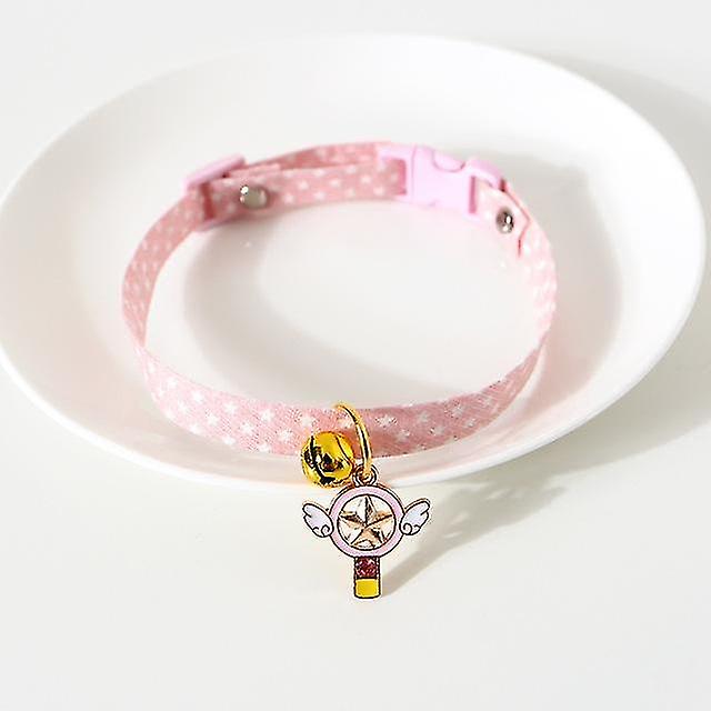 Cat Collar with Pendant, Safety Adjustable Cat Collars Set S Size