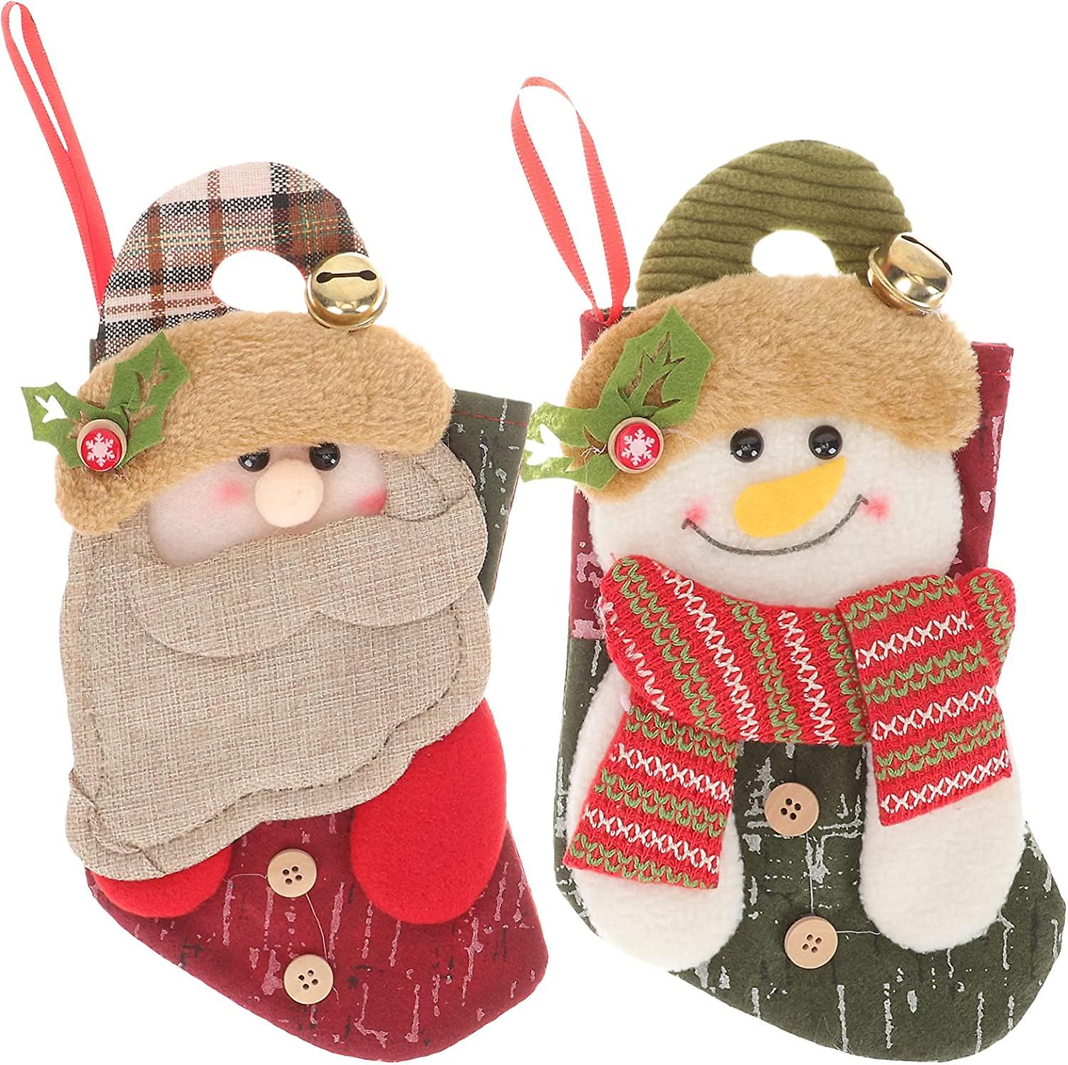 2 Pack de adornos de chimenea de medias navideñas