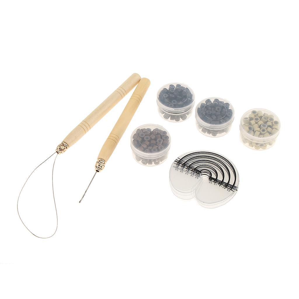 Hair Extension Tool Kit Silicone Micro Beads Loop Hook Heat Shield Protector