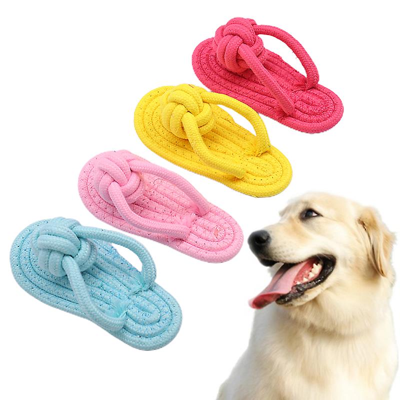 Cotton Rope Dog Toy Slipper Shoes Shape Pet Dog Biting Chew Pet Toy