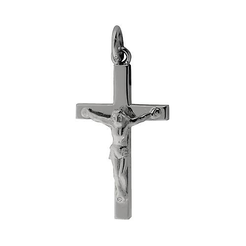 Silver 30x18mm solid block Crucifix Cross