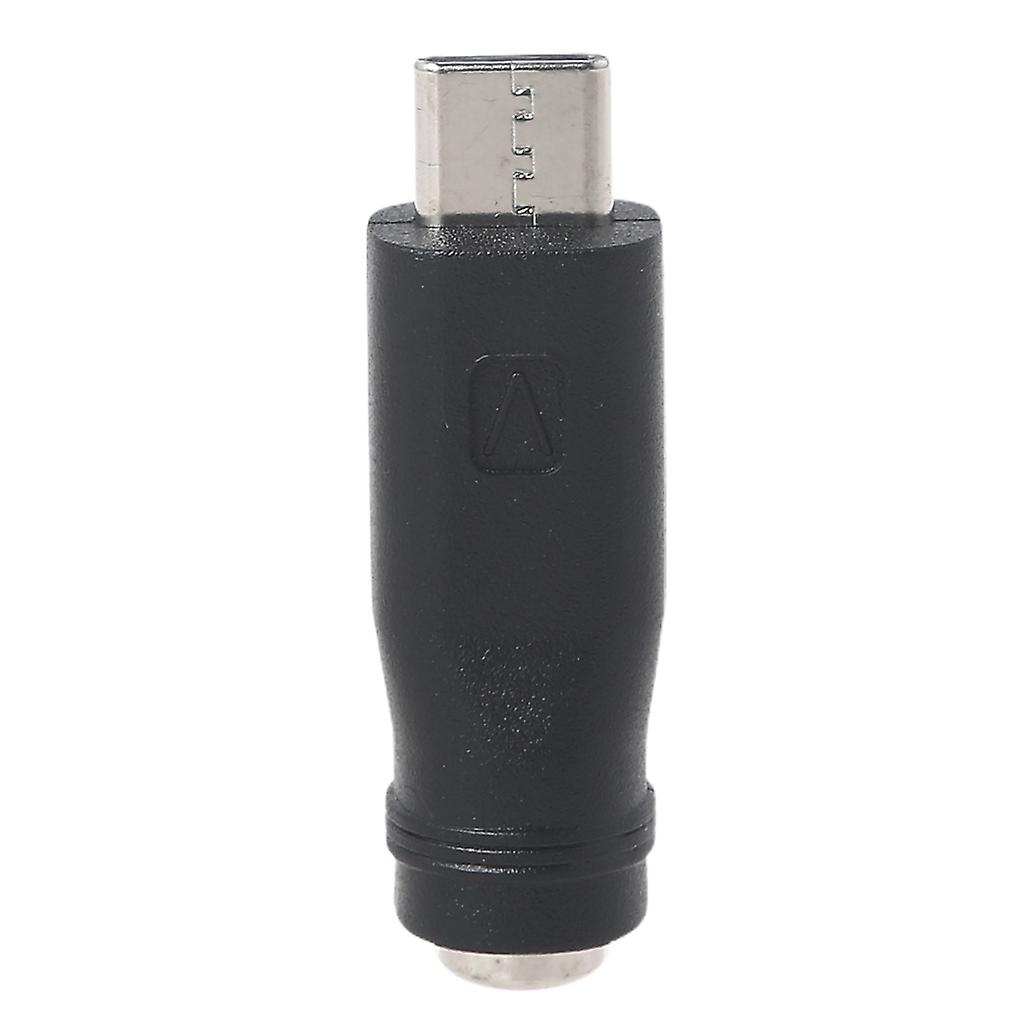 Typ-C-USB-C-Stecker auf 5,5 x 2,1 mm Buchse Adapter-Netzteil Schwarz