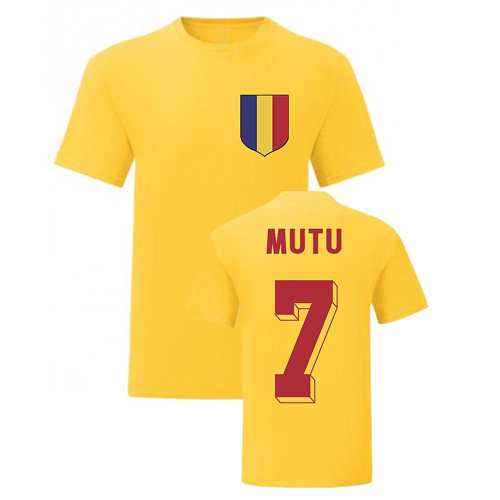 Adrian Mutu ルーマニア ナショナル ヒーロー Tシャツ (イエロー)