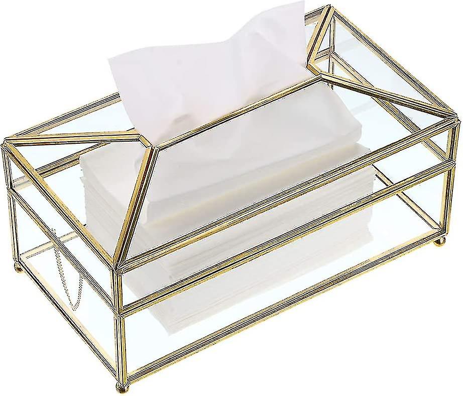Rectangular Clear Glass Paper Tissue Box