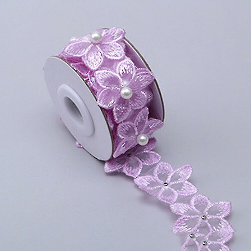 3Dオーガンザフラワーレーストリムビーズアップリク33cm単層花びらリボン刺繍生地縫うクラフトDIY手作り布テープ