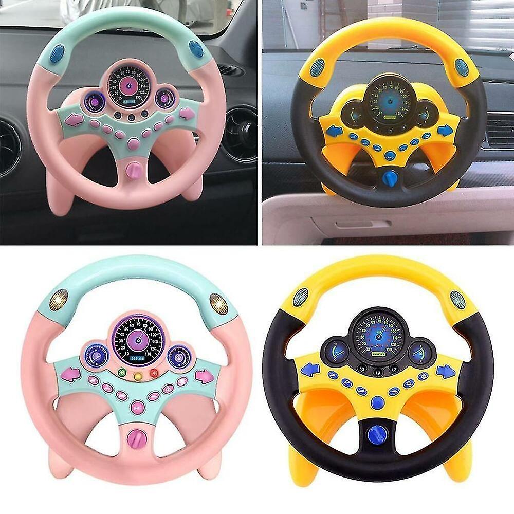 Simulation Co- Steering Wheel With Base For Kid Children Car Toy Access