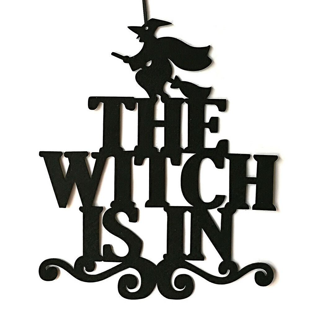 Halloween Sign The Witch Is In Non-Woven Home Party Hanging Door Wall Decor