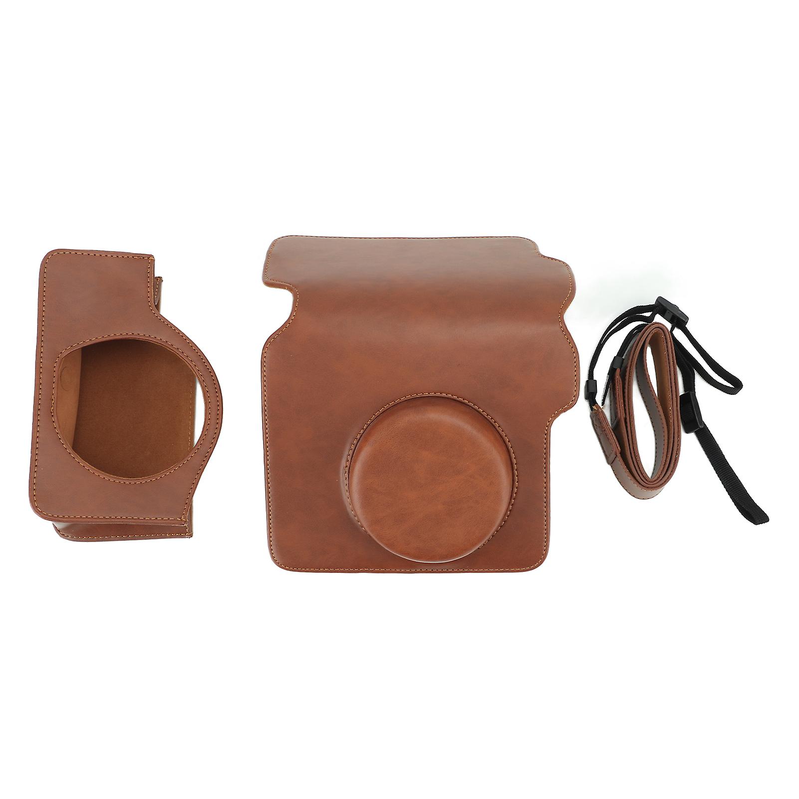 Retro PU Instant Camera Protective Bag - Adjustable Strap, Scratch Resistant, Stylish