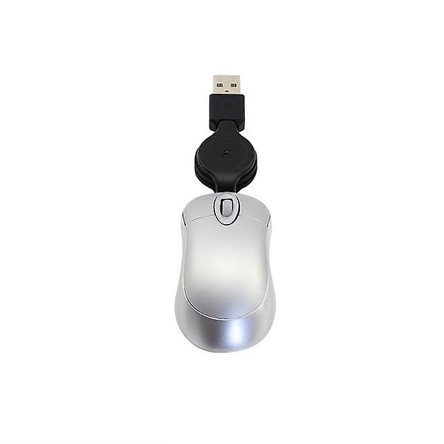 Mini Computer Mouse Retractable USB Cable Optical Ergonomic1600 DPI Portable Small Mice for Laptop