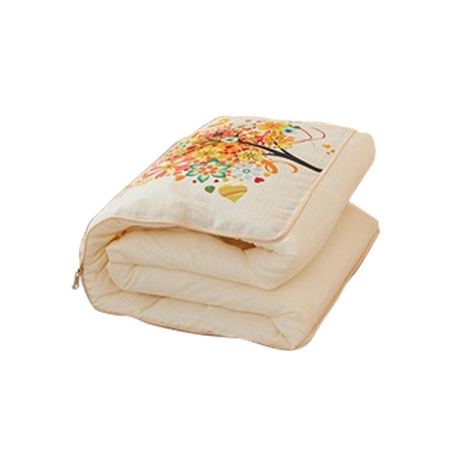 Throw Pillow Foldable Double Zipper Anti-fading 2-In-1 Cushion Pillow Air Conditioning Blanket Home