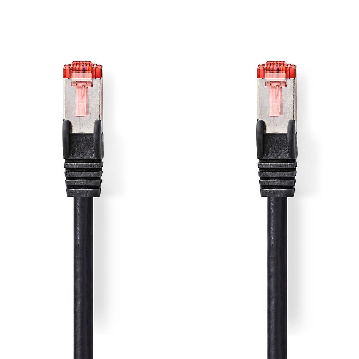CAT6ネットワークケーブル |RJ45 オス |RJ45 オス |S/FTP |7.50メートル|ラウンド |LSZHの |ブラック |ラベル