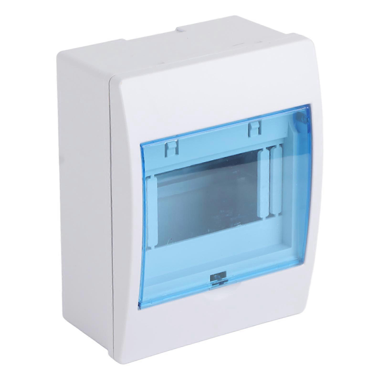 Risegun Distribution Box Plastic Distribution Box for 4-6 Ways Circuit Breaker, Indoor Wall-Mounted Circuit Breaker Enclosure