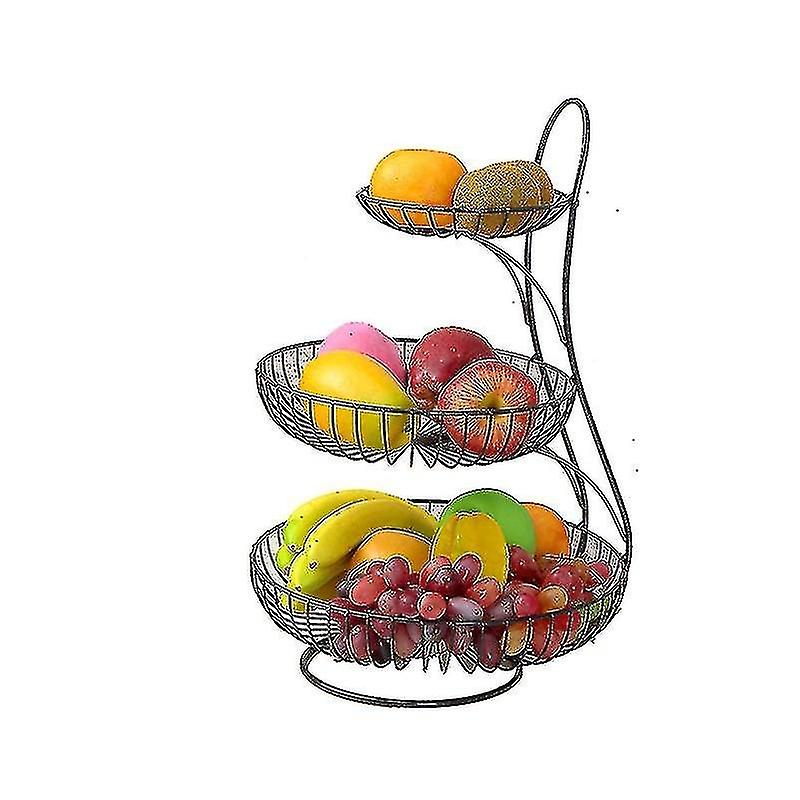 2/3 layer countertop fruit and vegetable basket and bowl storage rack