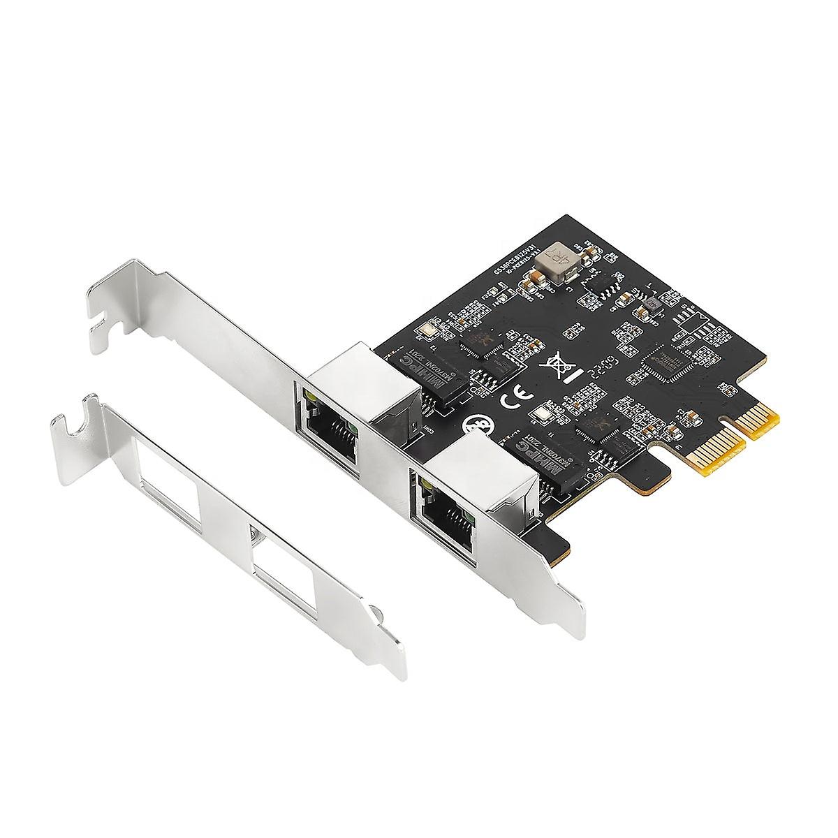 2 Port 2.5g Rj45 Network Adapter 2500mbps Rtl8125b Chipset Pcie Pci Express 25gbe Network Lan Card For Gaming Desktop Server