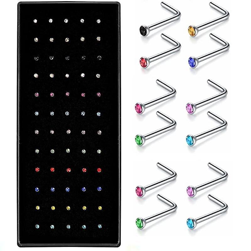 不锈钢 L 形鼻钉环套装 - 鼻钉批次穿孔 Nariz 别针