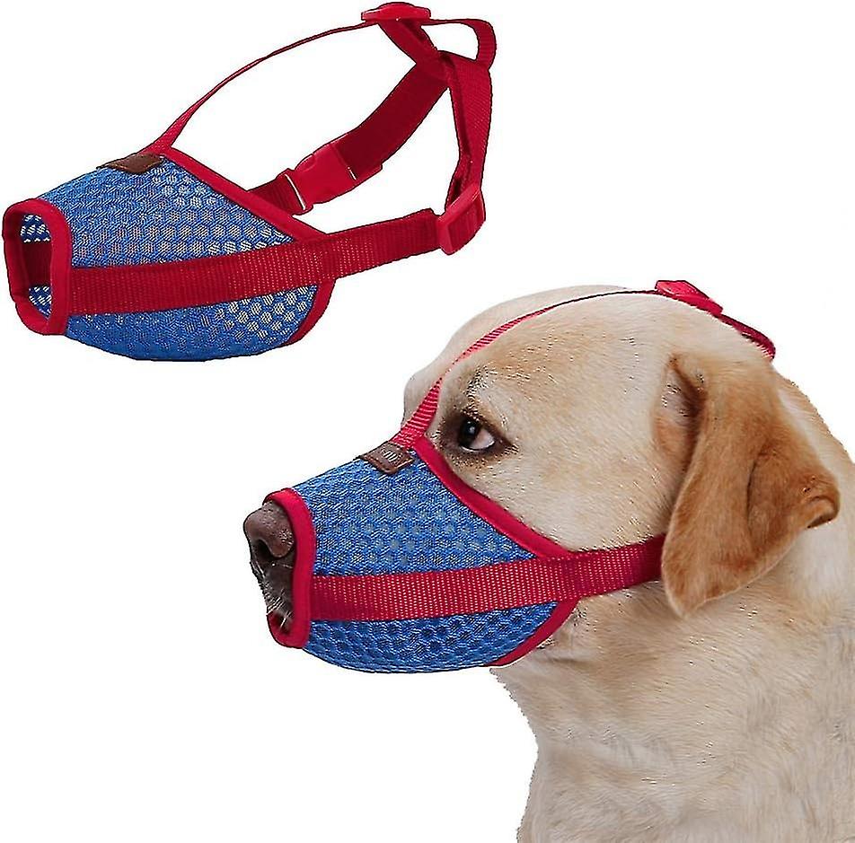 Mesh Breathable Dog Muzzle - Anti-Bark Adjustable Mouth Cover for Small Medium Dogs (XXL)