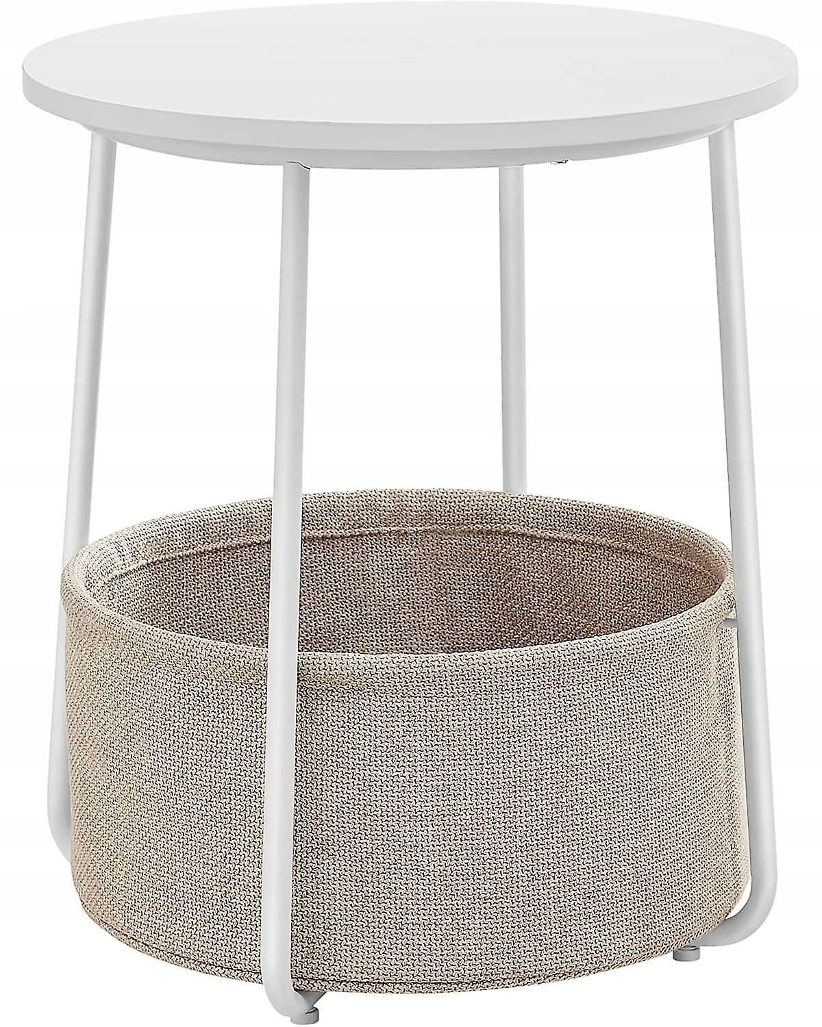 Coffee table round - white - 45x50 cm - chipboard, steel