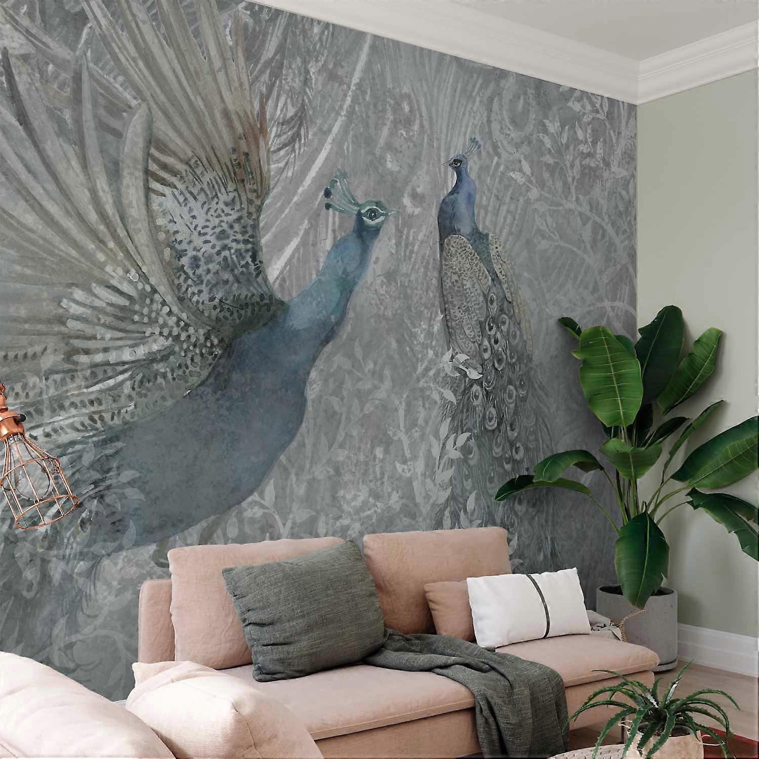 Wall Mural - Peacocks Dancing - Second Variant