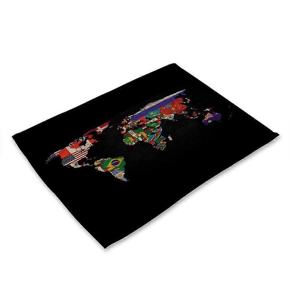 Retro World Map Print Anti-Slip Heat-insulation Placemat Bowl Plate Fork Table Mat(MS0028-9)