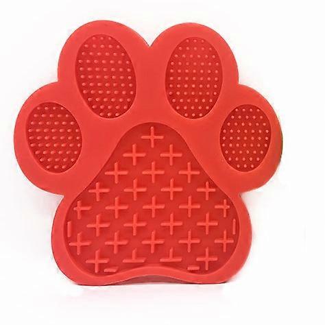 Dog Licking Mat with Suction Cup Bottom, Anti-Strangulation Pet Bowl, Anti-Rotation Silicone Cat Bowl Red