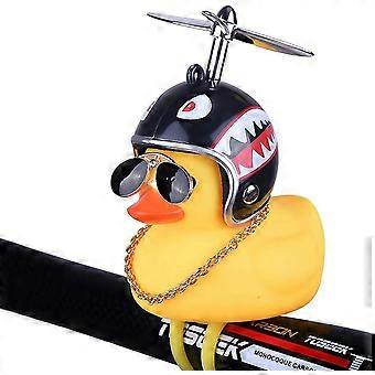 cute air-powered bicycle bell with LED lighting in the shape of a little yellow duck, for children and adults