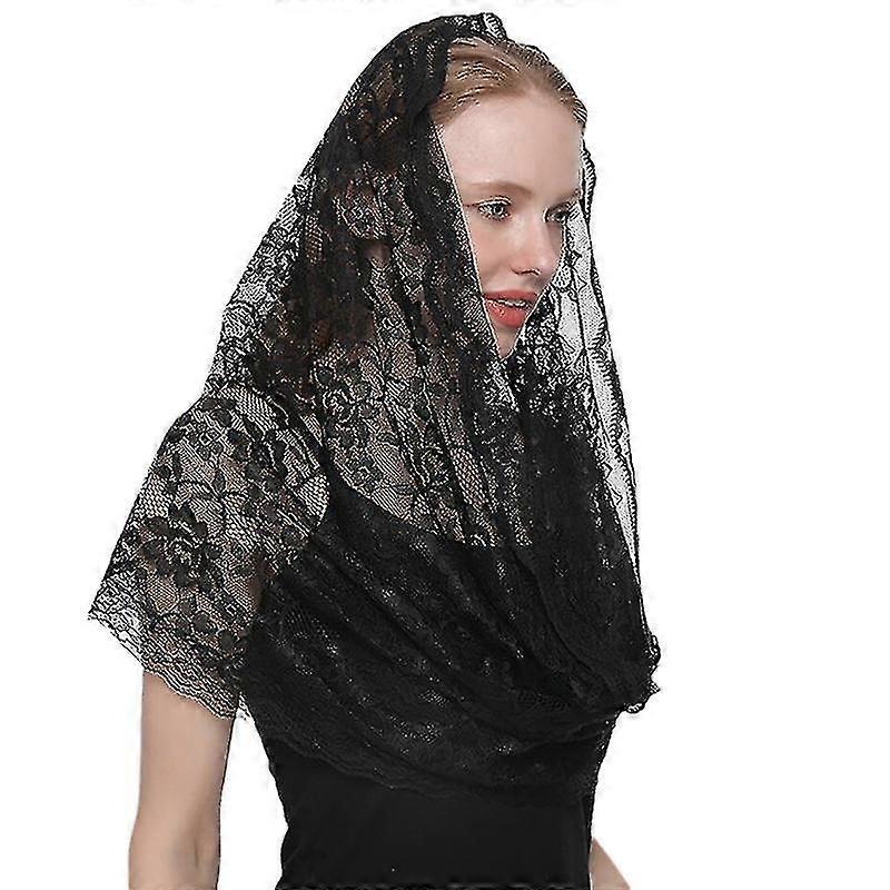 Lace Black And White Solid Color Scarf